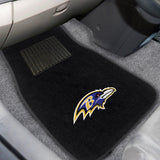 Baltimore Ravens 2 pc Embroidered Car Mat Set 17"x25.5" 