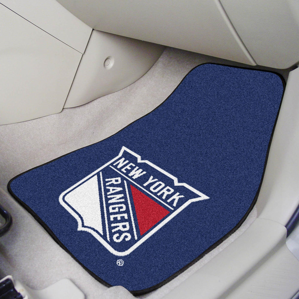 New York Rangers 2 pc Carpet Car Mat Set 17"x27" 