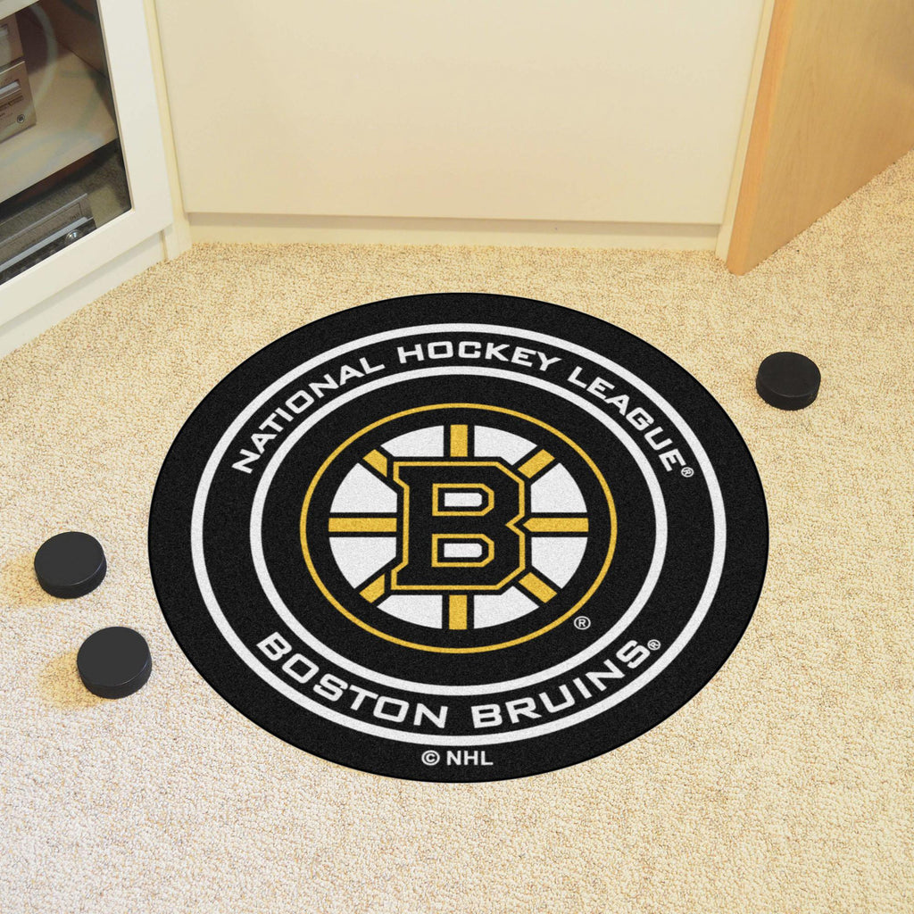 Boston Bruins Puck Mat 27" diameter 