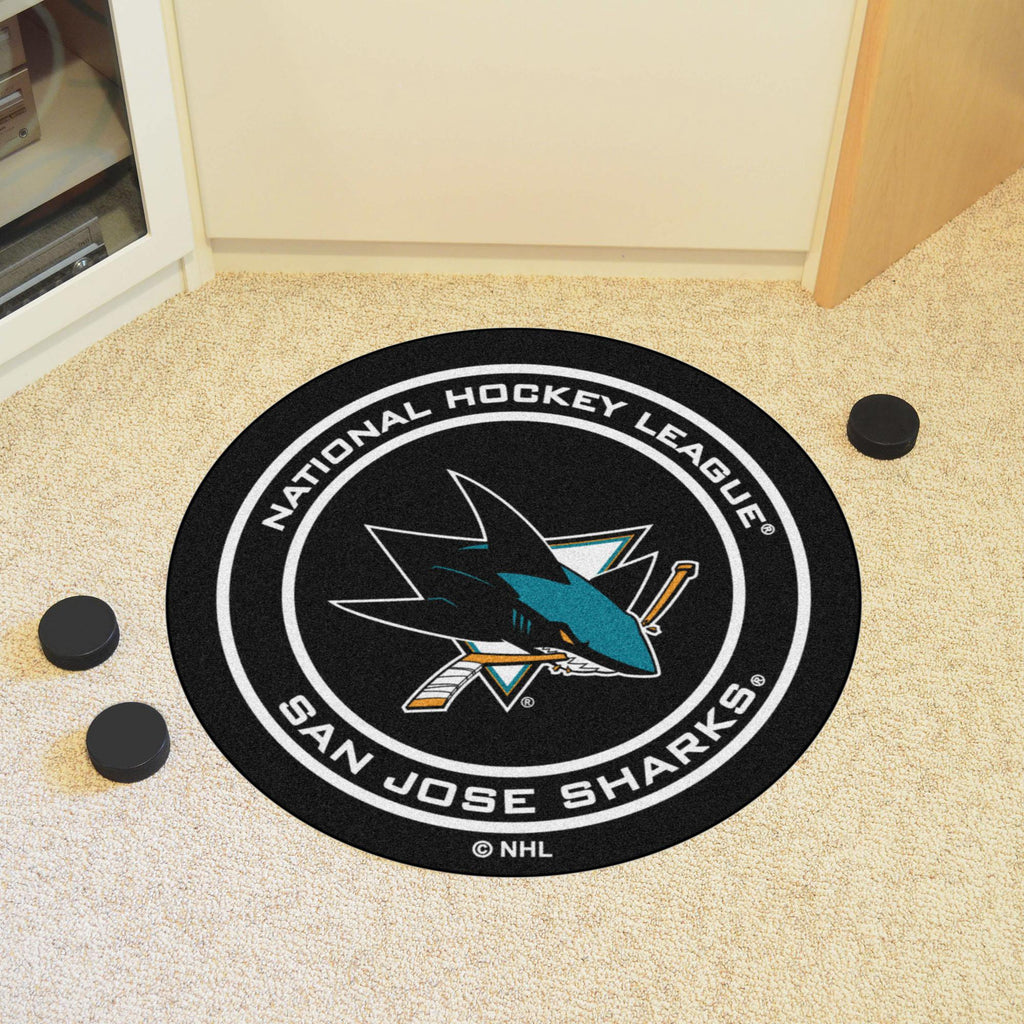 San Jose Sharks Puck Mat 27" diameter 