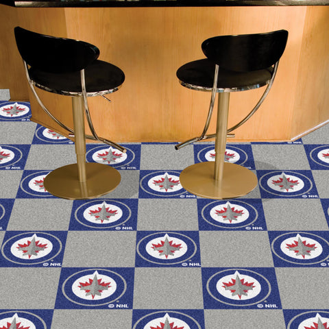 Winnipeg Jets Team Carpet Tiles 18"x18" tiles 
