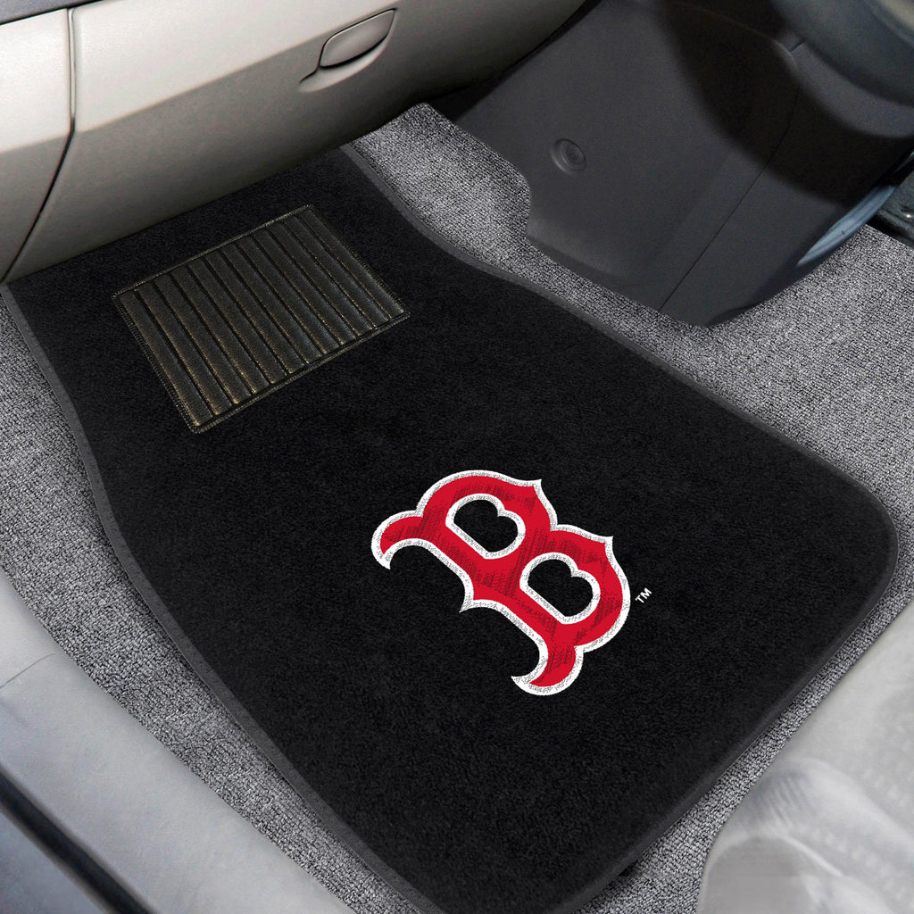 Boston Red Sox 2 pc Embroidered Car Mat Set 17"x25.5" 