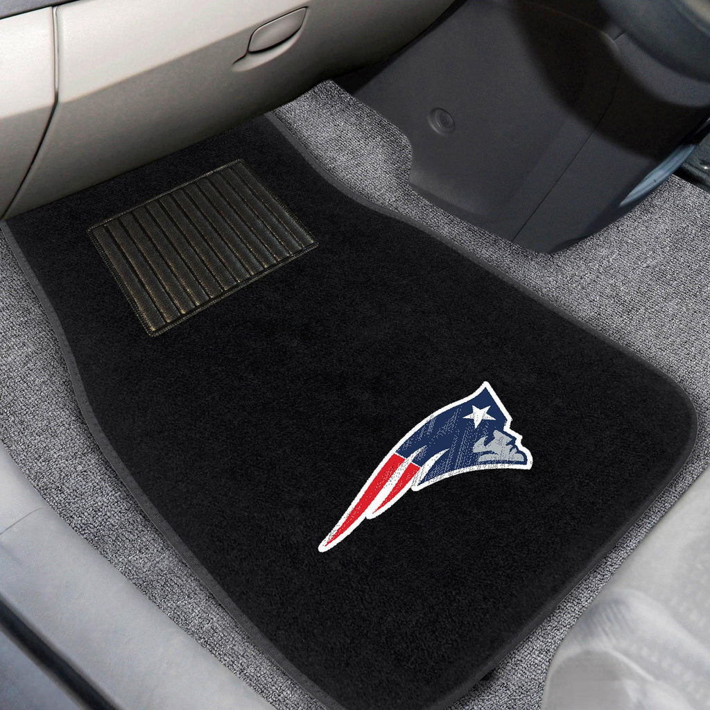 New England Patriots 2 pc Embroidered Car Mat Set 17"x25.5" 