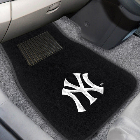 New York Yankees 2 pc Embroidered Car Mat Set 17"x25.5" 