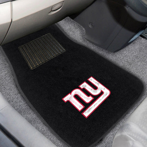 New York Giants 2 pc Embroidered Car Mat Set 17"x25.5" 