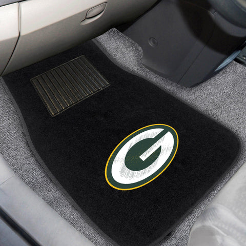Green Bay Packers 2 pc Embroidered Car Mat Set 17"x25.5" 
