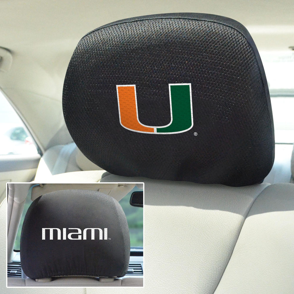 Miami Hurricanes Head Rest Cover 10"x13" 