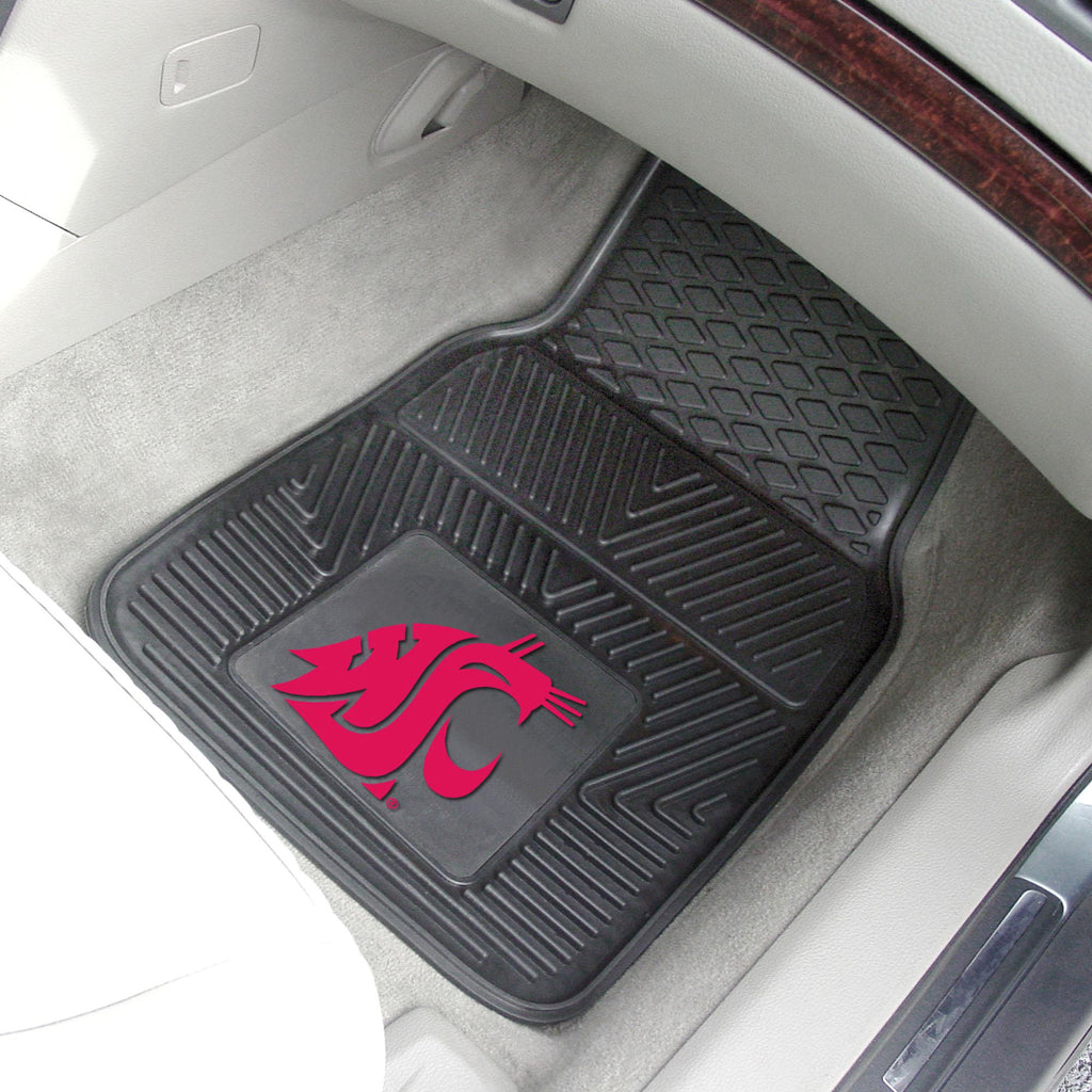 Washington State Cougars 2 pc Vinyl Car Mat Set 17"x27" 