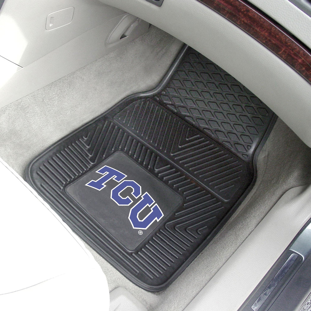 Texas Christian Horned Frogs 2 pc Vinyl Car Mat Set 17"x27" 