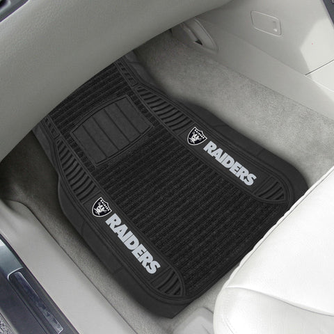 Las Vegas Raiders 2 pc Deluxe Car Mat Set 21"x27" 