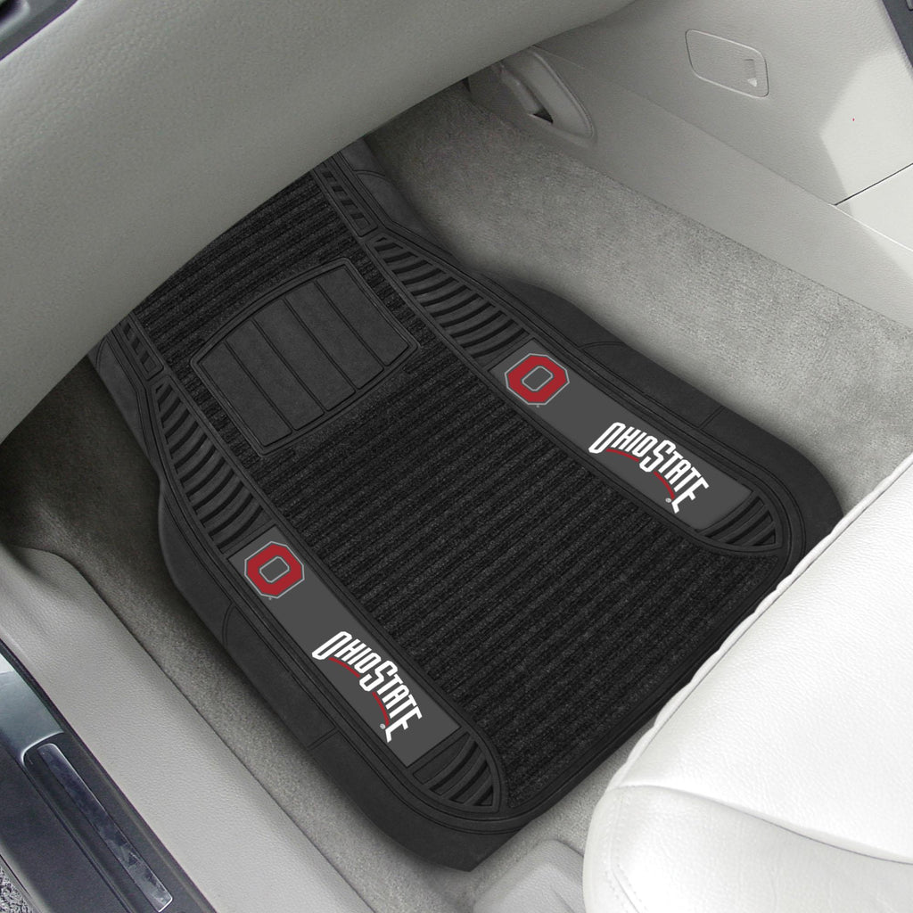 Ohio State Buckeyes 2 pc Deluxe Car Mat Set 21"x27" 