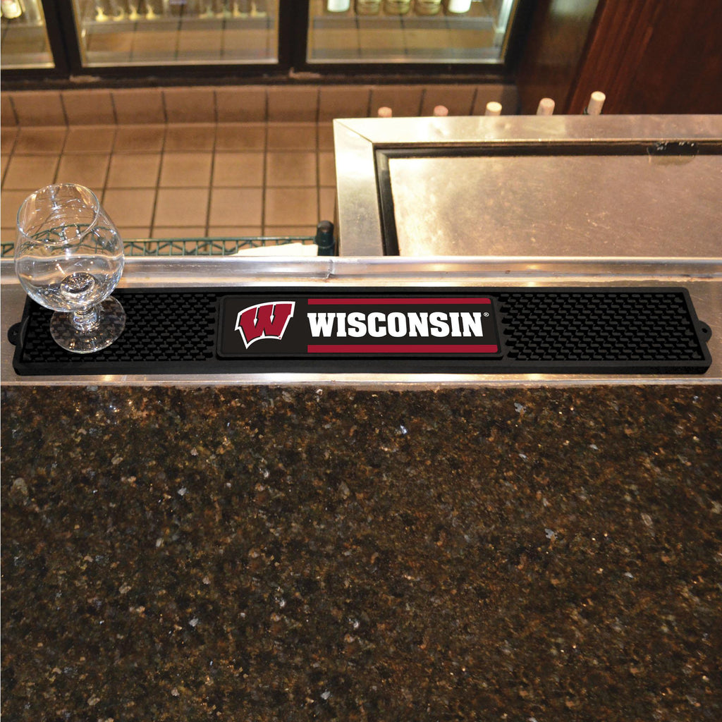 Wisconsin Badgers Drink Mat 3.25"x24" 