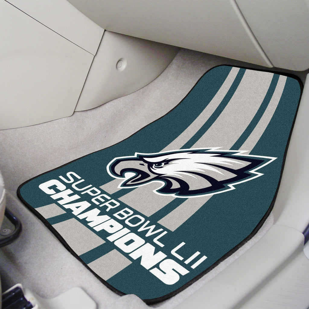 Philadelphia Eagles Super Bowl LII Champions 2 piece Carpeted Cat Mats 18"x27" 