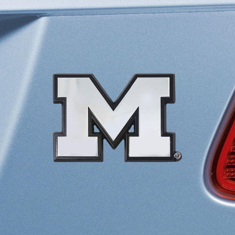 Michigan Wolverines Chrome Emblem 2.1"x3.2" 
