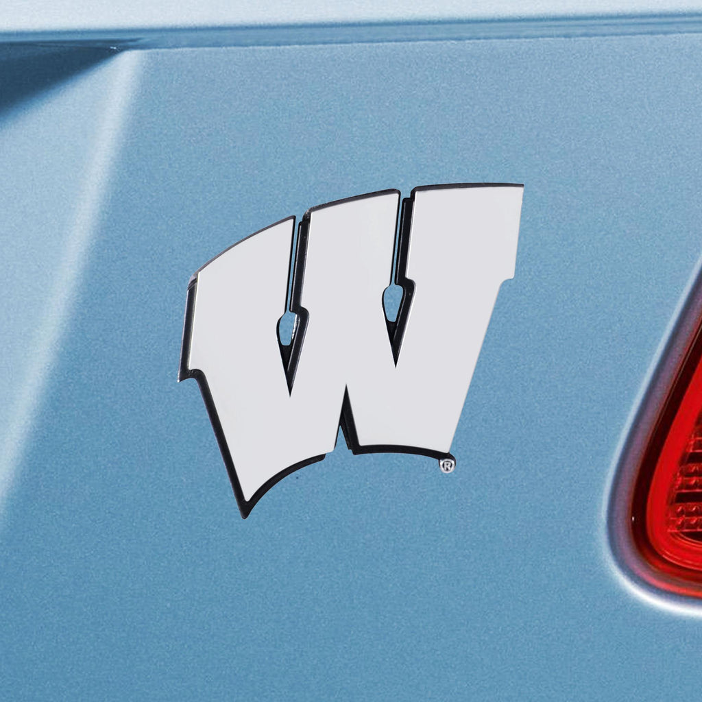 Wisconsin Badgers Chrome Emblem 3"x3.2" 