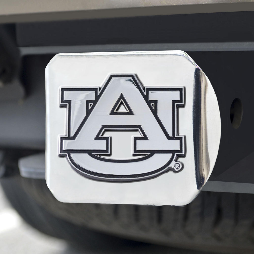 Auburn Tigers Hitch Cover Chrome on Chrome 3.4"x4" 