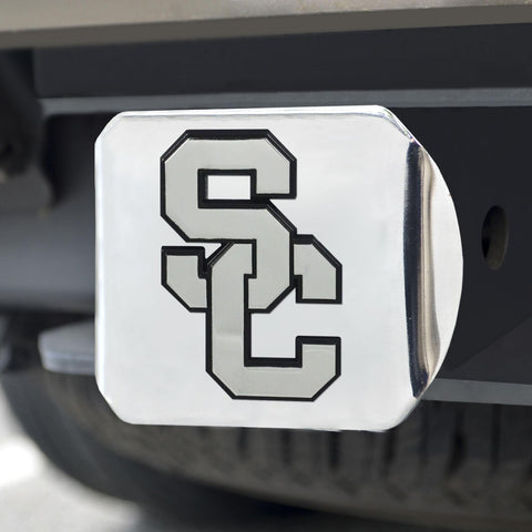 USC Trojans Hitch Cover Chrome on Chrome 3.4"x4" 