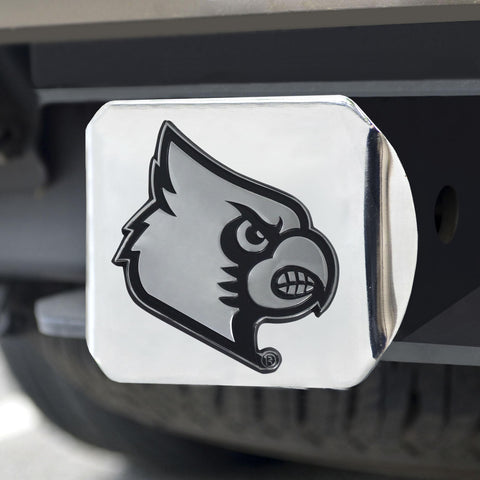 Louisville Cardinals Hitch Cover Chrome on Chrome 3.4"x4" 