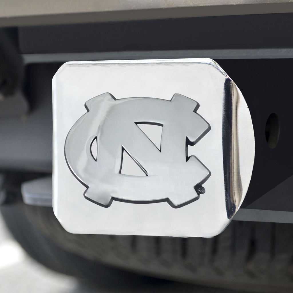 North Carolina Tar Heels Hitch Cover Chrome on Chrome 3.4"x4" 