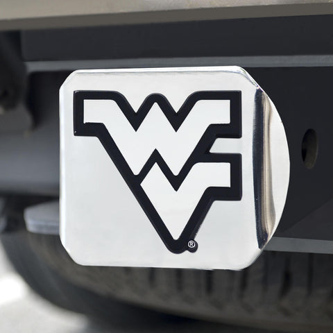 West Virginia Mountaineers Hitch Cover Chrome on Chrome 3.4"x4" 
