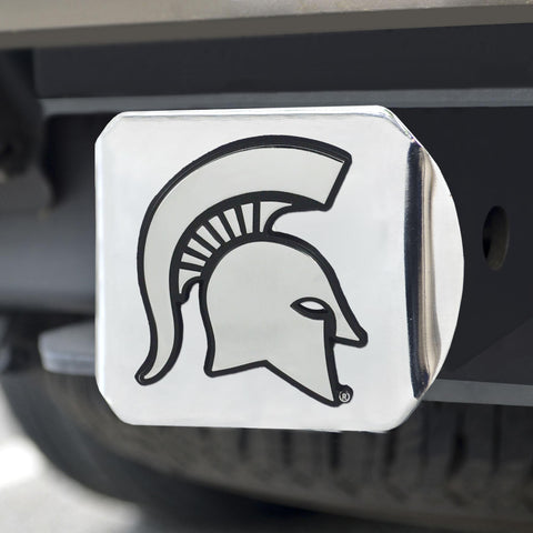 Michigan State Spartans Hitch Cover Chrome on Chrome 3.4"x4" 