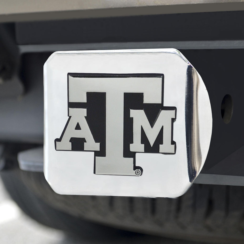 Texas A&M Aggies Hitch Cover Chrome on Chrome 3.4"x4" 