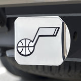 Utah Jazz Hitch Cover Chrome on Chrome 3.4"x4" 