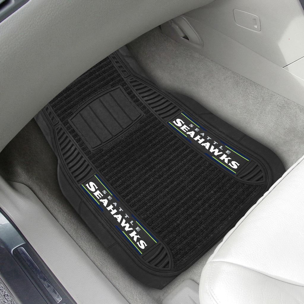 Seattle Seahawks 2 pc Deluxe Car Mat Set 21"x27" 