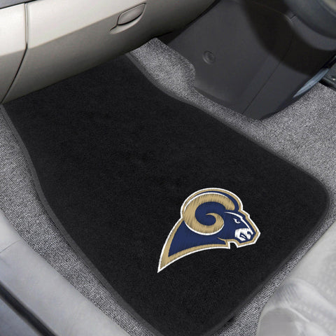 Los Angeles Rams 2 pc Embroidered Car Mat Set 17"x25.5" 