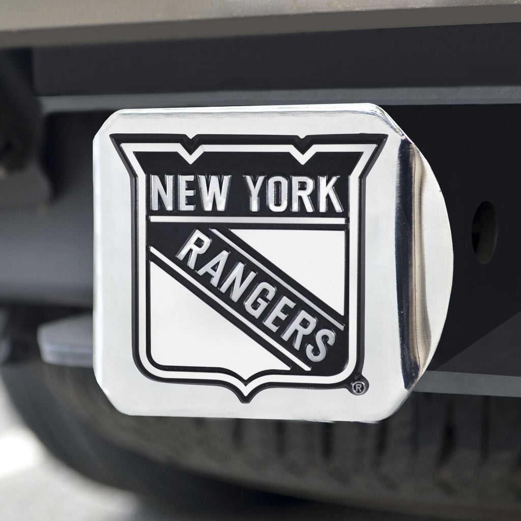 New York Rangers Hitch Cover Chrome on Chrome 3.4"x4" 