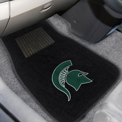 Michigan State Spartans 2 pc Embroidered Car Mat Set 17"x25.5" 