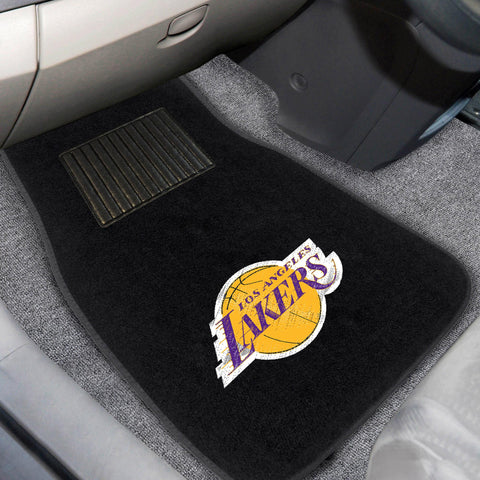 Los Angeles Lakers 2 pc Embroidered Car Mat Set 17"x25.5" 