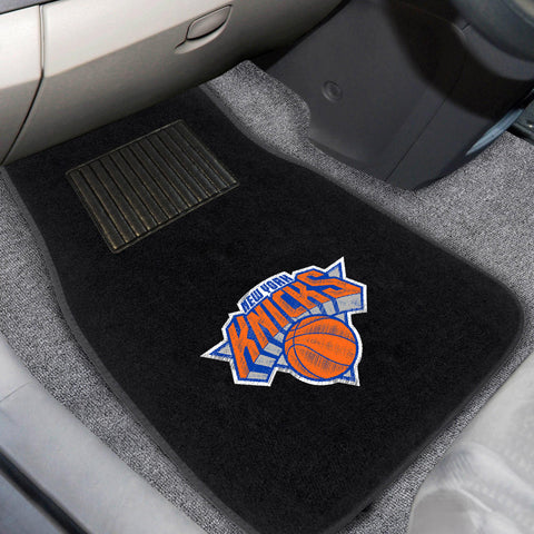New York Knicks 2 pc Embroidered Car Mat Set 17"x25.5" 