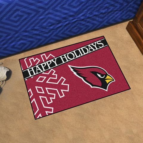 Arizona Cardinals Starter Mat Happy Holidays 19"x30" 