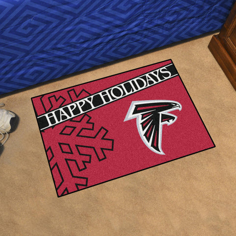 Atlanta Falcons Starter Mat Happy Holidays 19"x30" 