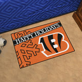 Cincinnati Bengals Starter Mat Happy Holidays 19"x30" 