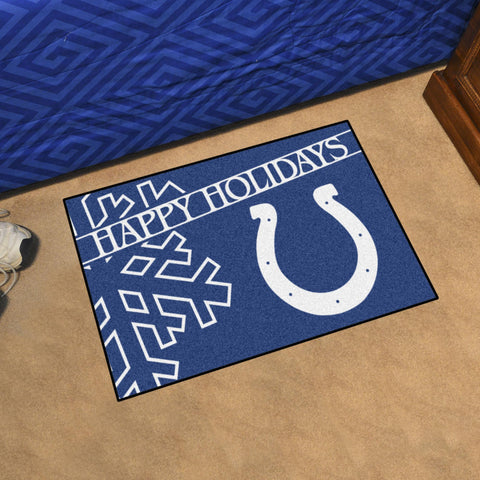 Indianapolis Colts Starter Mat Happy Holidays 19"x30" 