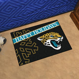 Jacksonville Jaguars Starter Mat Happy Holidays 19"x30" 