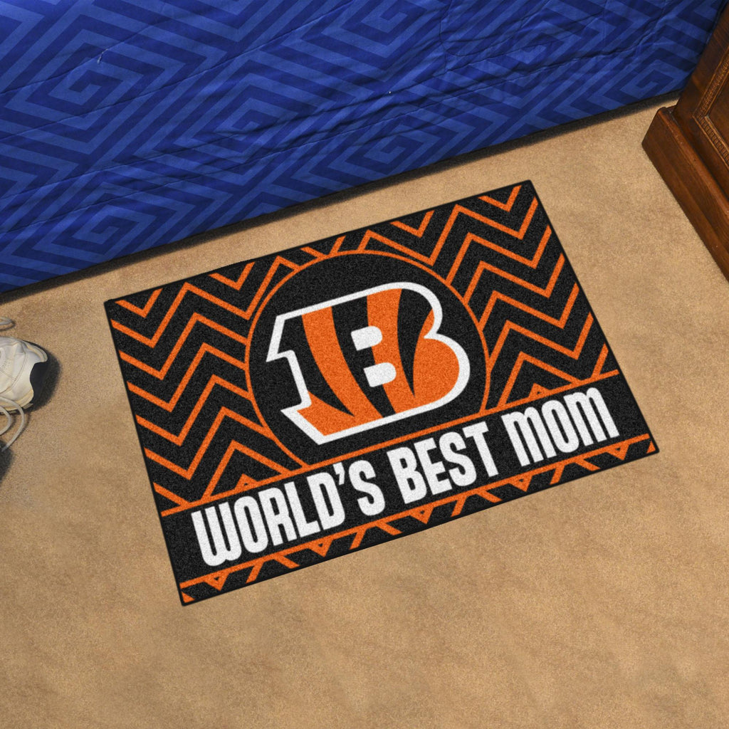 Cincinnati Bengals Starter Mat World's Best Mom 19"x30" 
