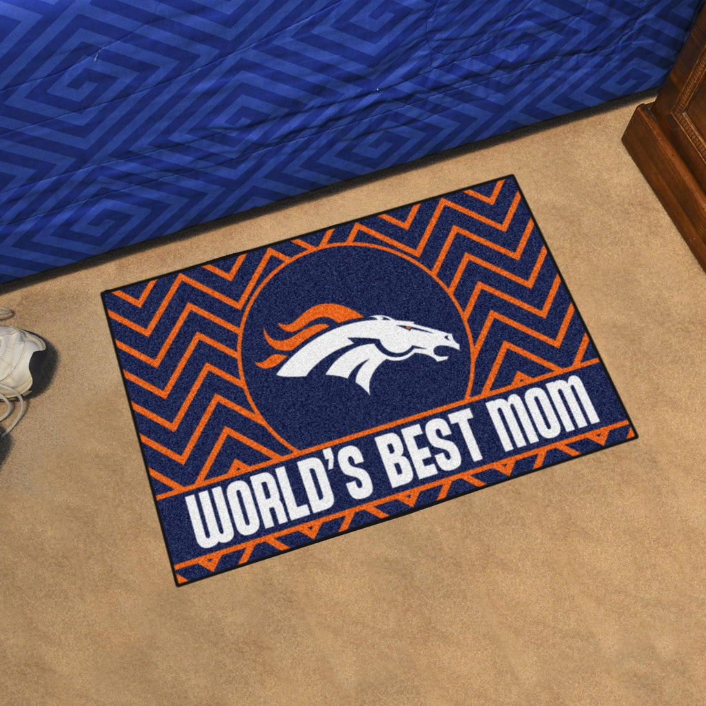 Denver Broncos Starter Mat World's Best Mom 19"x30" 