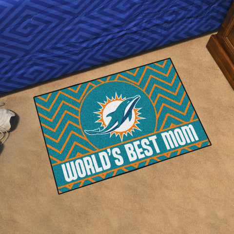Miami Dolphins Starter Mat World's Best Mom 19"x30" 