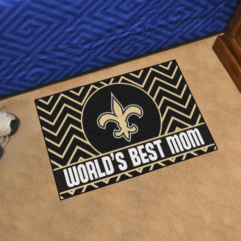 New Orleans Saints Starter Mat World's Best Mom 19"x30" 