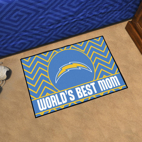 Los Angeles Chargers Starter Mat World's Best Mom 19"x30" 