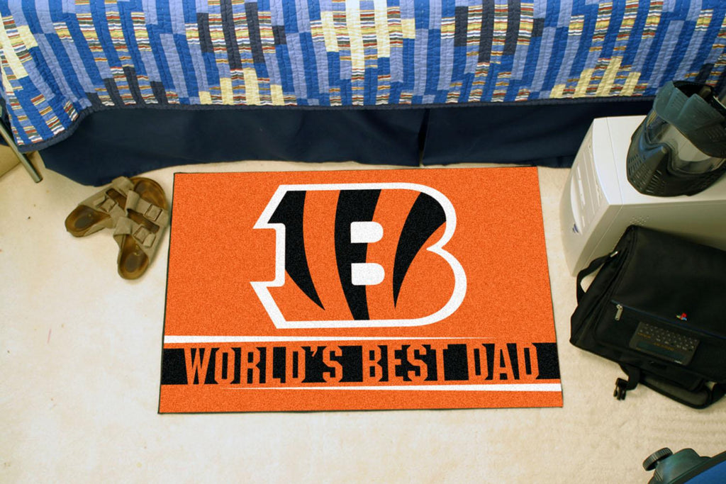 Cincinnati Bengals Starter Mat World's Best Dad 19"x30" 