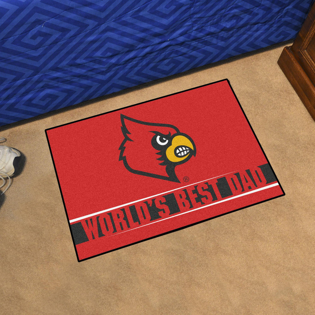 Louisville Cardinals Starter Mat World's Best Dad 19"x30" 