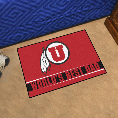 Utah Utes Starter Mat World's Best Dad 19"x30" 
