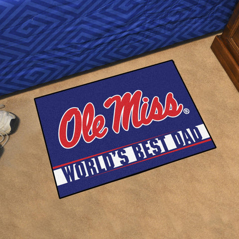 Ole Miss Rebels Starter Mat World's Best Dad 19"x30" 