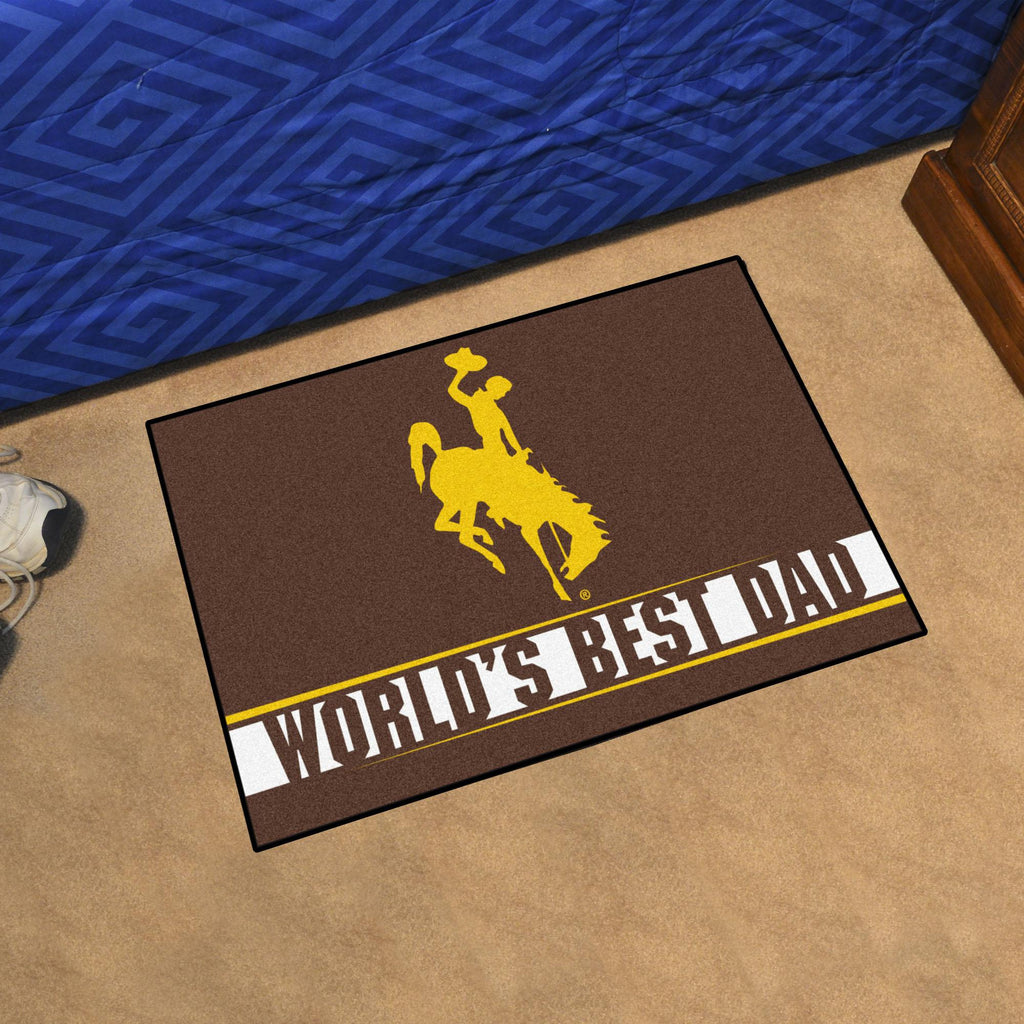 Wyoming Cowboys Starter Mat World's Best Dad 19"x30" 