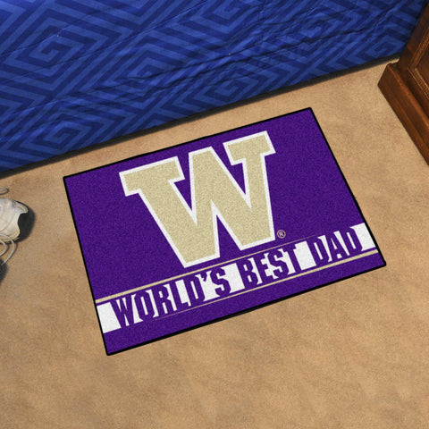 Washington Huskies Starter Mat World's Best Dad 19"x30" 