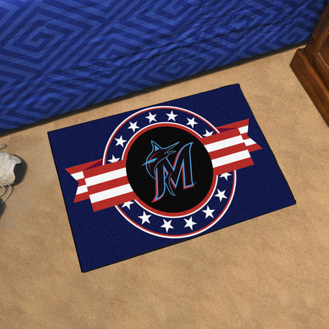 Miami Marlins Starter Mat Patriotic 19"x30" 